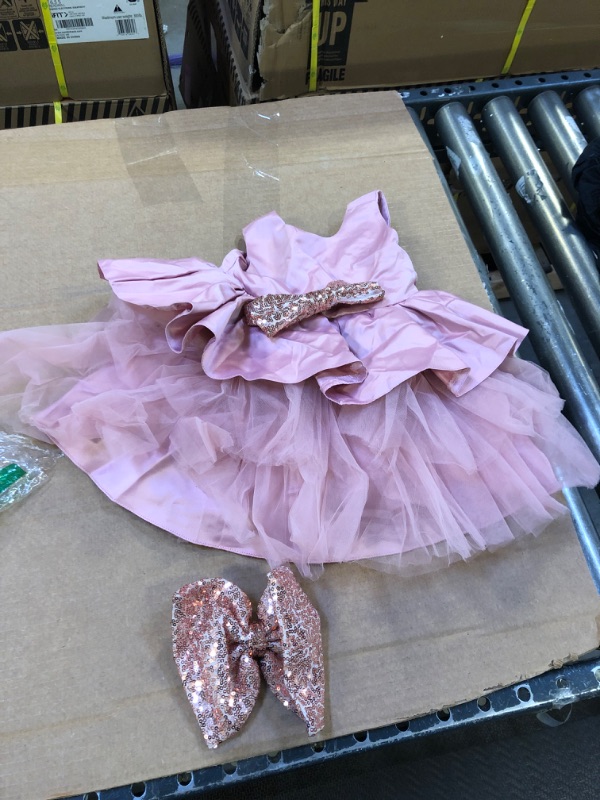 Photo 1 of BABY GIRL PINK DRESS, SIZE 3-6 MOS 