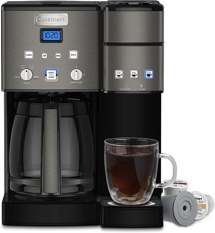 Photo 1 of Cuisinart SS-15BKSP1 Coffee Center 12-Cup Coffeemaker and Single-Serve Brewer with 3-Serving Sizes: 6oz, 10oz and 12oz, Black/Stainless Steel

