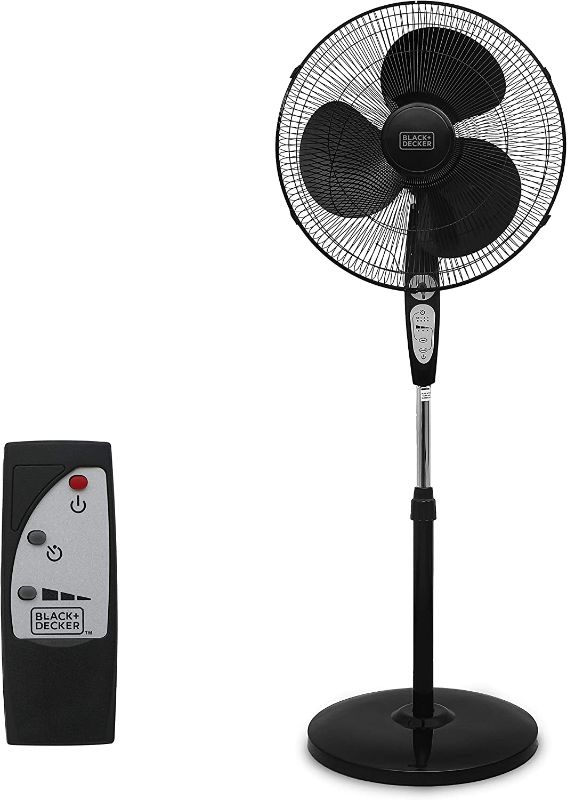 Photo 1 of BLACK+DECKER BFSR18B 18 Inches Stand Fan with Remote, Black
