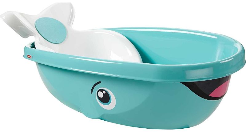 Photo 1 of Fisher-Price Whale of A Tub - Aquatic-Themed Baby Bath That Grows from Infant to Toddler
