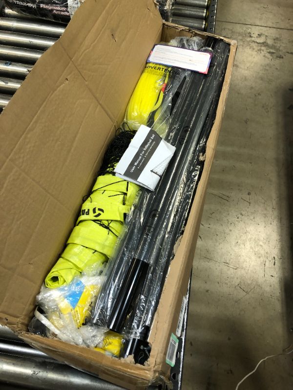 Photo 2 of Patiassy Portable Professional Outdoor Volleyball Net Set with Adjustable Height Poles, Winch System, Volleyball with Pump and Carrying Bag for Backyard Beach
