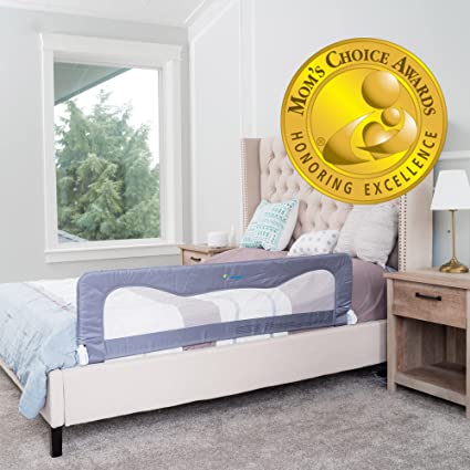 Photo 1 of Bed Rail for Toddlers & Infants – Kids Bed Safety Guard Rail –Toddler Bed Rails for Twin, Full Size, Queen &King Mattress – Baby Bed Rail for Children – Extra Long Crib Rail Guard -Grey (59L19.5H) in
