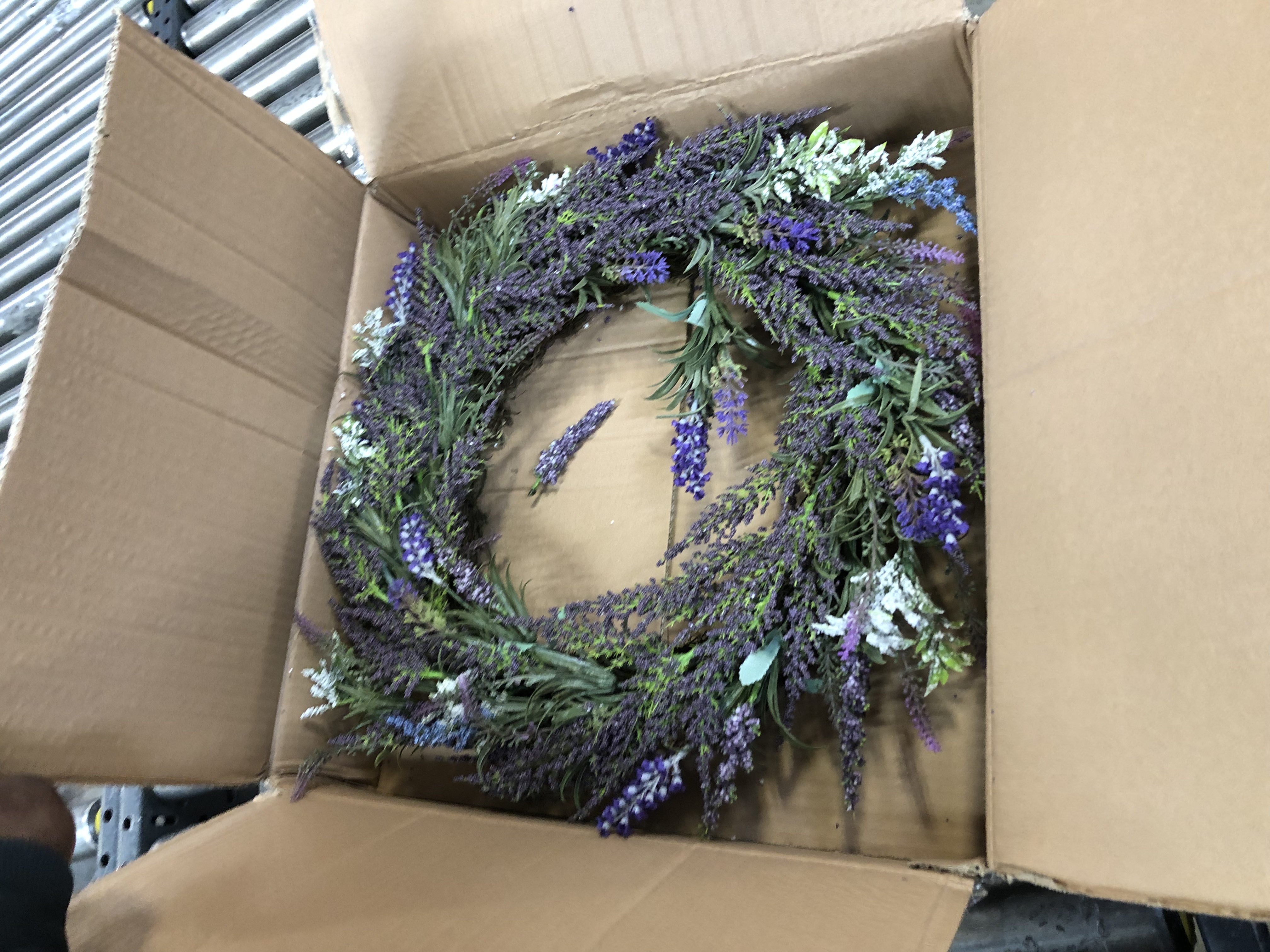 Photo 2 of Admired By Nature Artificial 22” French Lavender Wreath Lavender Artificial Wreath