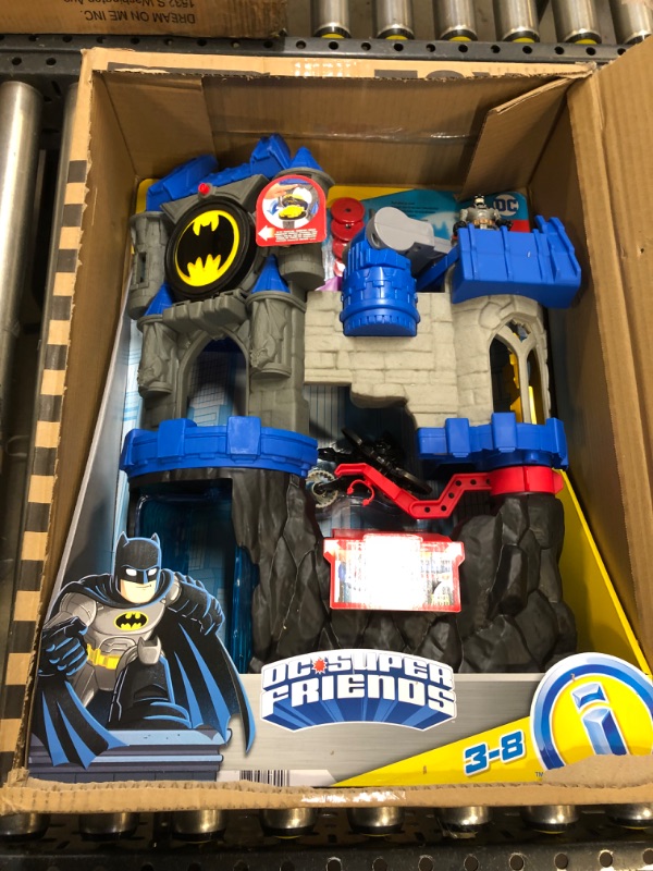 Photo 2 of Imaginext DC Super Friends Batman Toy, Wayne Manor Batcave Playset with Batman Figure Batcyle and Accessories