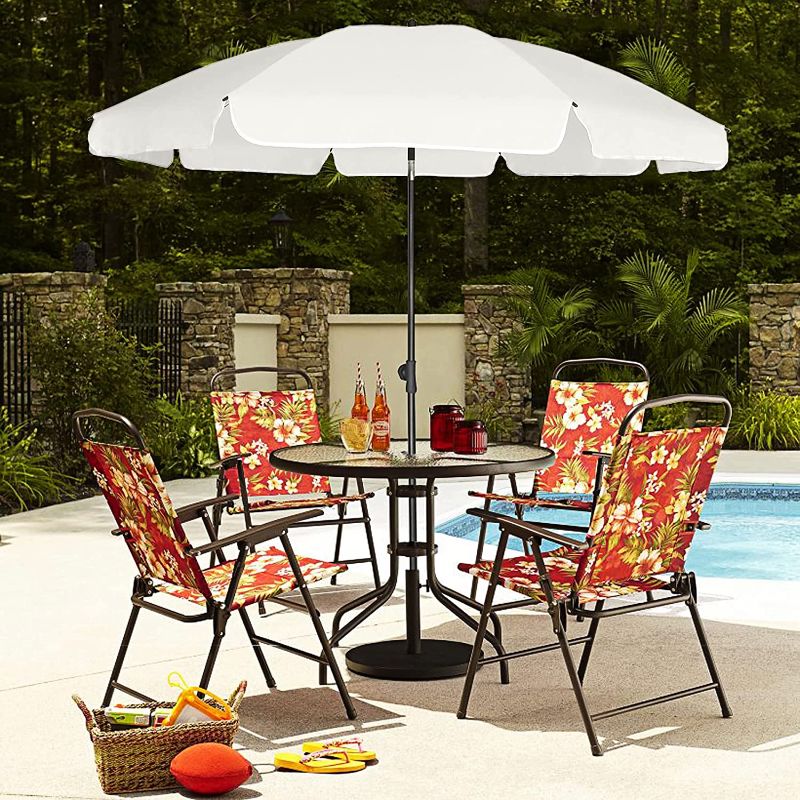 Photo 1 of AMMSUN Patio Umbrella Market Table Umbrella 6.5 ft Tilt Steel Pole --------slightly used--------missing some items and hardware 