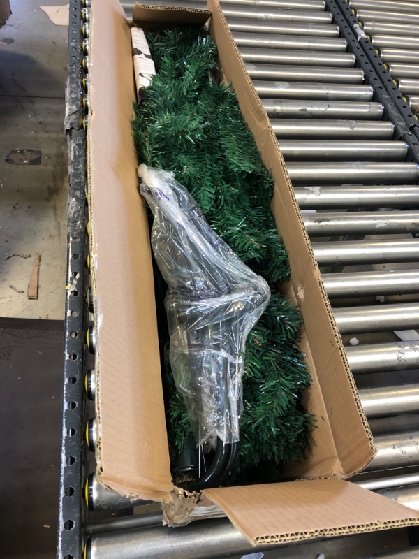 Photo 2 of Amazing Seasons 6 Ft. Christmas Tree | Green Branches with Sturdy Metal Base | Unlit Artifical Pine, AU-IT6-600-GRN 6ft Unlit, Green-----minor usage--------missing some items and hardware --------