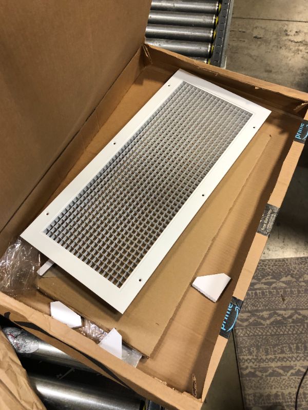 Photo 2 of 10" x 24" or 24" x 10" Cube Core Eggcrate Return Air Grille - Aluminum Rust Proof - HVAC Vent Duct Cover - White [Outer Dimensions: 11.75 X 25.75] 10 x 24 Return Grille
