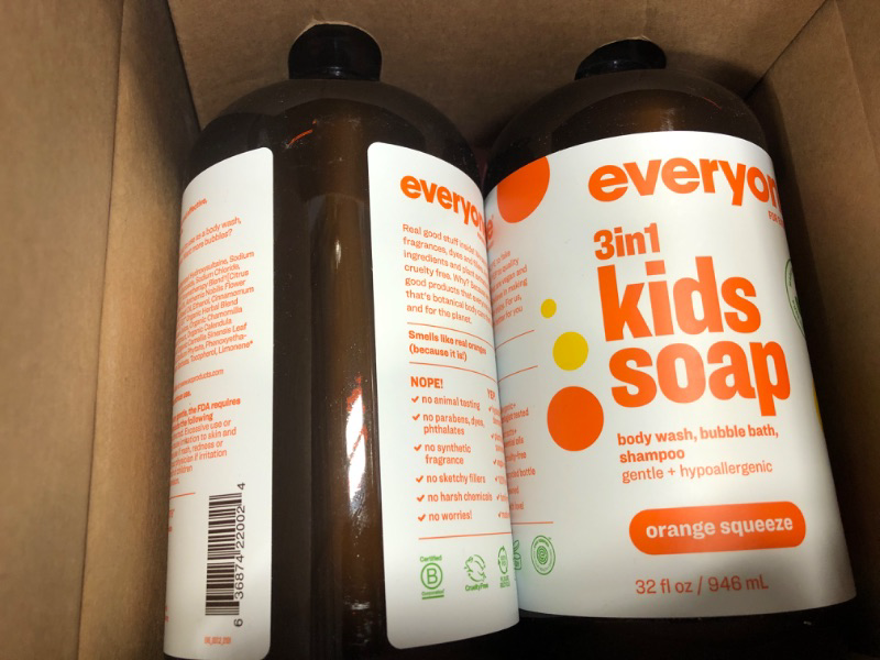 Photo 1 of 2 pack EO Products Everyone Soap For Every Kids, Orange Squeeze - 32 oz