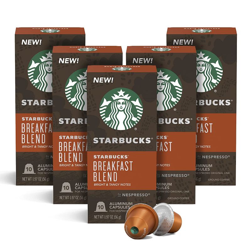 Photo 1 of 11/08/2022 Starbucks by Nespresso Medium Roast Breakfast Blend Coffee (50-count single serve capsules, compatible with Nespresso Original Line System)
