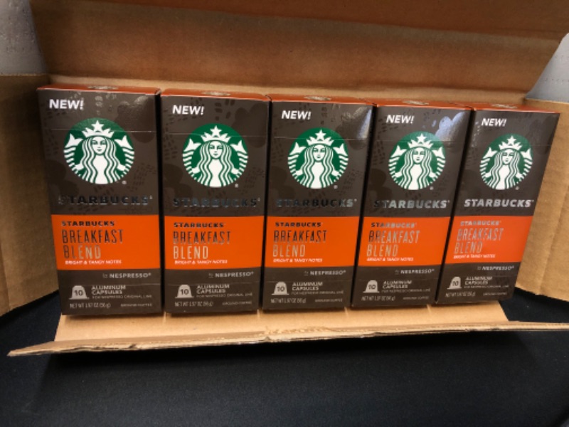 Photo 2 of 11/08/2022 Starbucks by Nespresso Medium Roast Breakfast Blend Coffee (50-count single serve capsules, compatible with Nespresso Original Line System)
