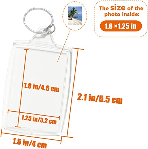 Photo 3 of 30 PCS Acrylic Photo Frame Keychain,Clear Picture Insert Blank Keyrings with Split Ring,Small Photo Snap-in Keychain for Family,Gifts &Craft(2.16 × 1.5inch?