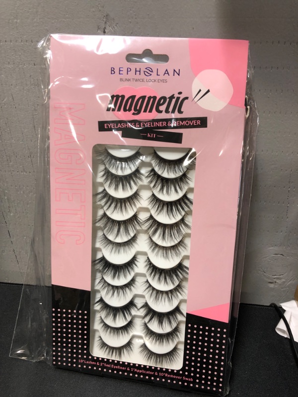 Photo 2 of BEPHOLAN Magnetic Eyelashes with Eyeliner Kit, 10 Pairs Different Mink Eyelashes, KIT-003
