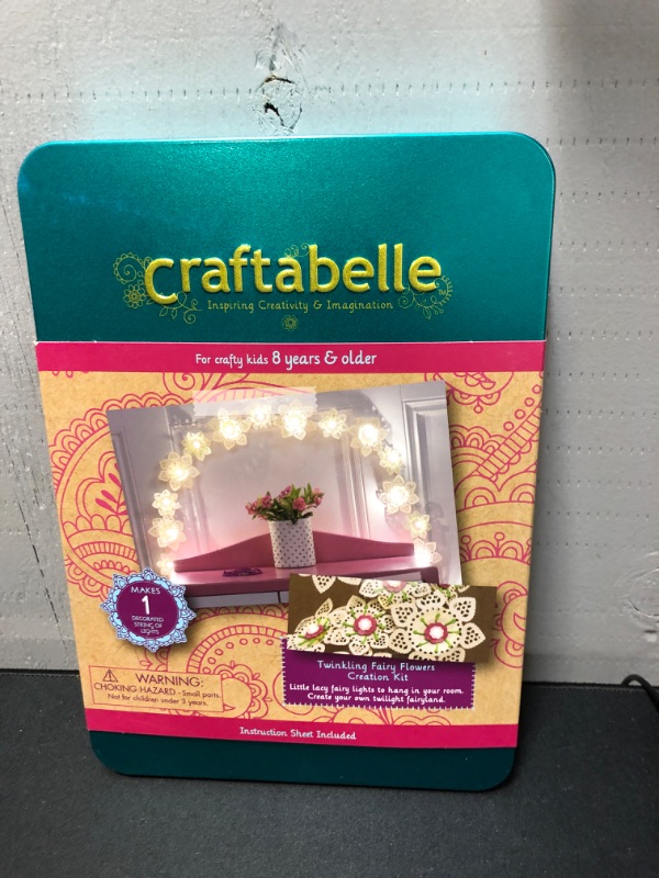 Photo 2 of Craftabelle – Twinkling Fairy Flowers Creation Kit – DIY Twinkle Lights for Bedroom – 106pc String Light Set with Accessories – DIY Arts & Crafts for Kids Aged 8 Years +
