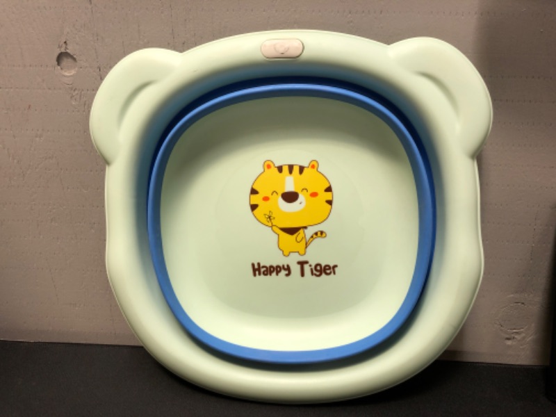 Photo 3 of  Collapsable Sink Foldable Wash Basin Wash Tub forKids/Toddler/Infant/Baby(Tiger Blue) ----dirty