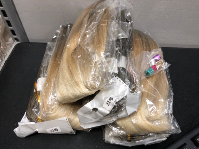 Photo 1 of WIGENIUS Pre-stretched Braiding Hair Ombre 21inch Easy Braid Synthetic Fiber Crochet EZ Braids Yaki Texture Knotless Braiding Hair Extensions (1B/27/613)