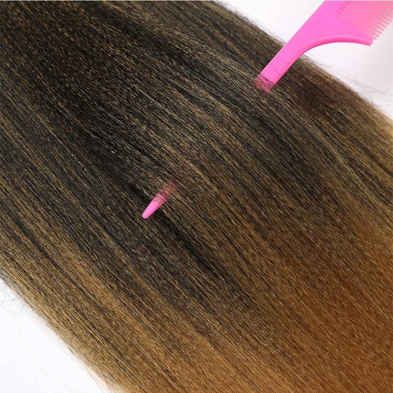Photo 1 of WIGENIUS Pre-stretched Braiding Hair Ombre 21inch Easy Braid Synthetic Fiber Crochet EZ Braids Yaki Texture Knotless Braiding Hair Extensions (1B/27/613)