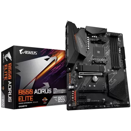 Photo 1 of  GIGABYTE B550 AORUS Elite (AM4 AMD/B550/ATX/Dual M.2/SATA 6Gb/s/USB 3.2 Gen 2/2.
