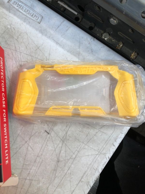 Photo 1 of Letobee Switch Lite Protective Case for Nintendo,UPGRADED Latest Ergonomic Design Comfortable Grip with 2 Thumb Grip Cap & HD Screen Protector SET Yellow