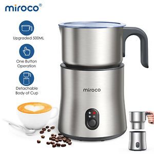 Photo 1 of Silver Miroco Detachable Milk Frother, 16.9oz Automatic Stainless Steel Milk Steamer
