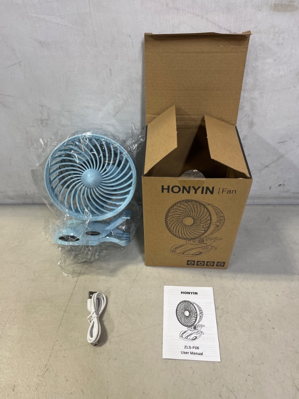 Photo 2 of HONYIN 5000mAh Rechargeable Battery Operated Clip on Fan, 6'' CVT Small Desk Fan with Sturdy Clamp, Quiet Operation, Little Personal Cooling Fan for Bedroom Stroller Office Treadmill
