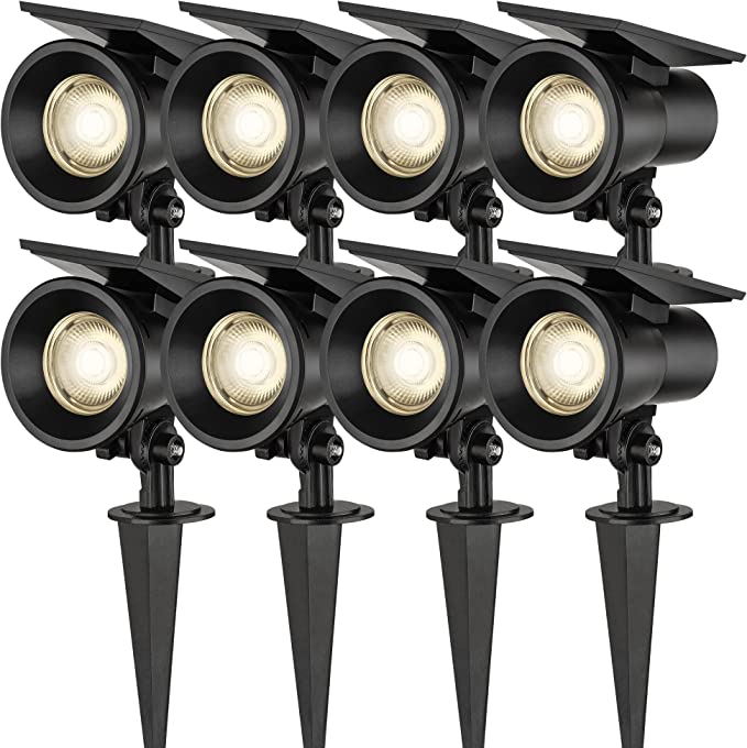 Photo 1 of CONERIFE Solar Outdoor Lights, Solar Spot Lights Outdoor Garden IP65 Waterproof 8 Pack, Dark Sensing Auto On/Off Solar Landscape Lights for Path Driveway Porch Walkway Small Spotlight
