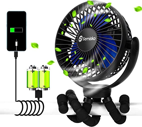 Photo 1 of Mini Handheld Personal Portable Fan - Used as Power Bank, Mini Cooling Small Bed Fan, USB Rechargeable, Battery Operated Fan With Flexible Tripod, Fans Clip-On Baby Stroller/Car Seat/Bike(Black)
