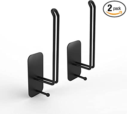 Photo 1 of Bath Double and Bulky ItemsTowel Hook -Stainless Steel Coat/Robe Clothes Hook for Bath Kitchen,Utility Wall Mount Hooks 2 Pack Black
