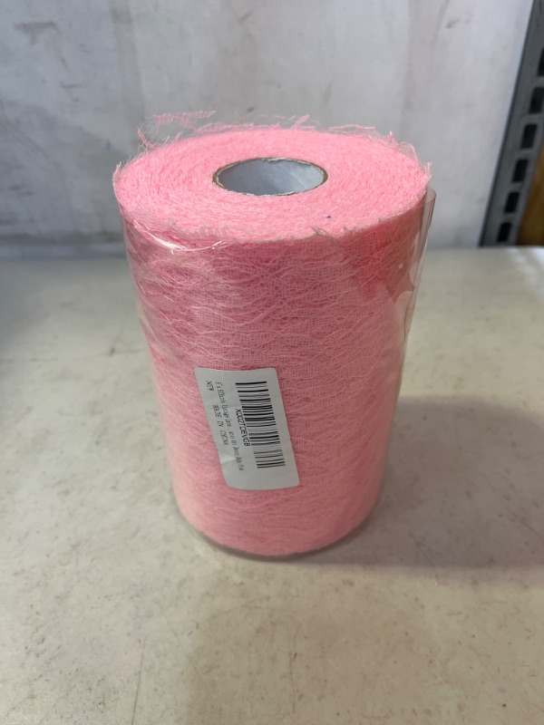 Photo 2 of 6" X 50Yards Vintage Lace Roll Netting Fabric Tulle Roll for Tutu Skirt Table Runner Chair Sash DIY Wedding Party Art Decor (Pink, 6" X 50Y)

