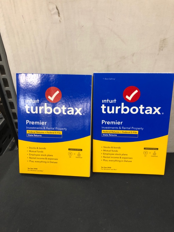 Photo 2 of ( PACK OF 2 )  TurboTax Premier 2020 Desktop Tax Software, Federal and State Returns + Federal E-file [Amazon Exclusive] [PC/Mac Disc]
