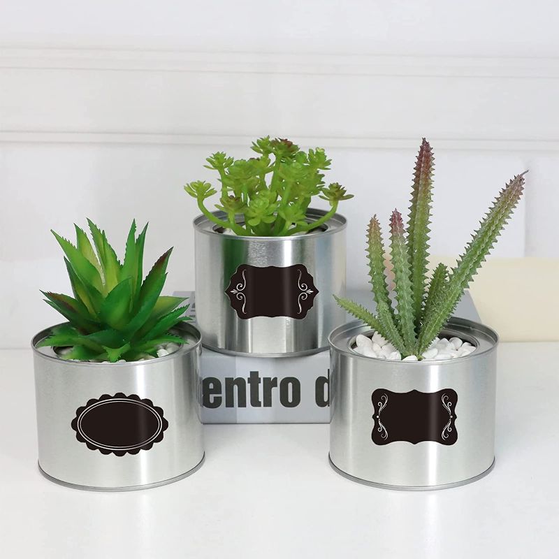 Photo 2 of Artificial Succulents in Pots - DIY Office Decor for Women Desk - Silver Bookshelf Decor Plants Potted, Decor Desk Greenery for Girls Women College Dorm