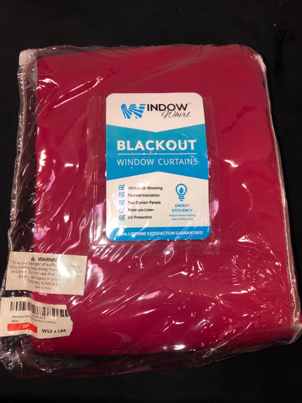 Photo 2 of 100% Blackout Window Curtains: Room Darkening Thermal Window Treatment with Light Blocking Black Liner for Bedroom, Nursery and Day Sleep - 2 Pack of Drapes, Rose Petal (84” Drop x 52” Wide Each)