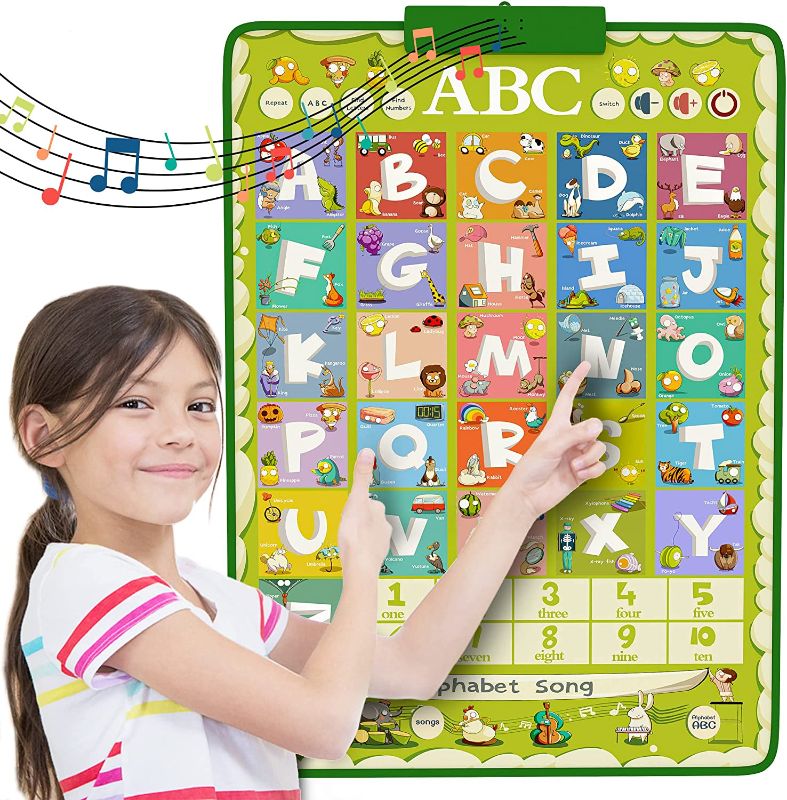 Photo 1 of AMINFUN 100 Words Wall Chart Talking Poster, 100 Words Spelling & ABC & 123 & Music, Early Learning Electronic Toys, Great Preschool Educational Gifts for Toddlers Boys & Girls
