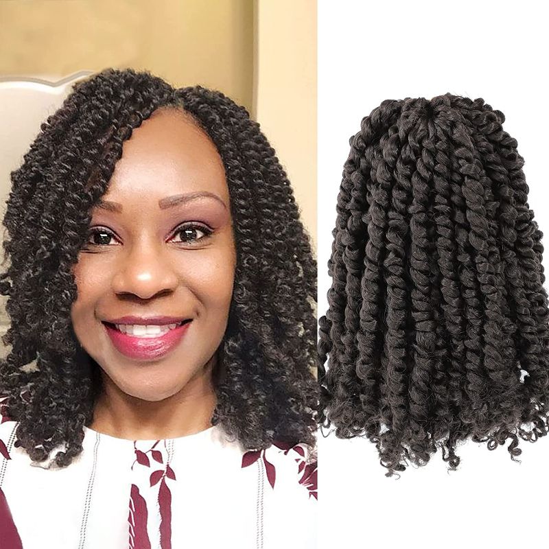 Photo 1 of Fulcrum Pre-Twisted Passion Twist Crochet Hair 10 Inch, 8 Packs Pre Looped Passion Twist Braiding Synthetic Hair, Bohemian Braids For Crochet Pretwisted Hair Extensions (10Inch (Pack of 8), 4#)

