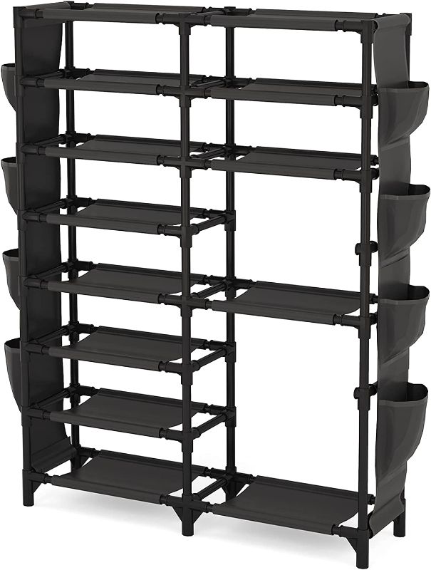 Photo 1 of 8 Tiers Shoe Rack 24-30 Pairs Shoe Storage Organizer Non-woven Shoe Shelf Boots Organizer
