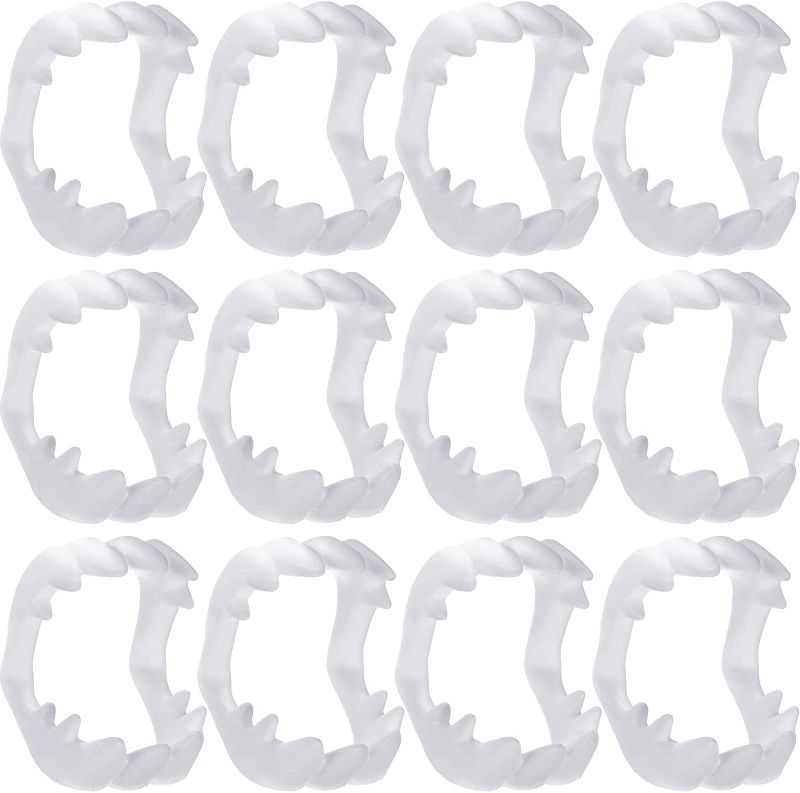Photo 1 of Aoriher Vampire Teeth Plastic Fangs Bulk Funny Fake Teeth Vampire Teeth Dress up Fake Fangs for Vampire Cosplay Costume Accessory Halloween Party Favors and Supplies (White)
