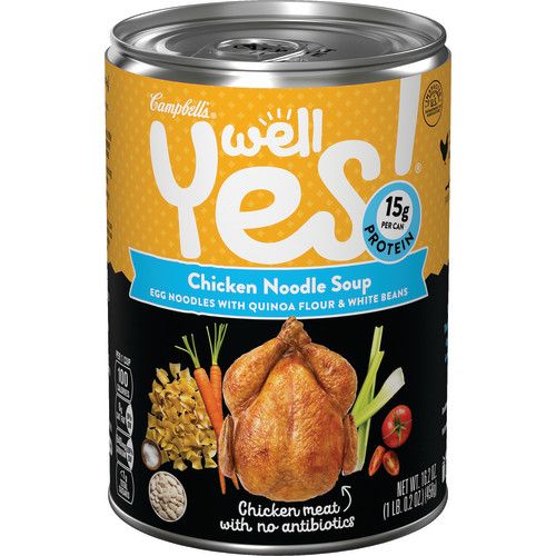 Photo 1 of 12 PACK Campbell's Well Yes! Chicken Noodle Soup, 15 Grams of Protein, 16.2 Ounce Can
, EXP APR 2024