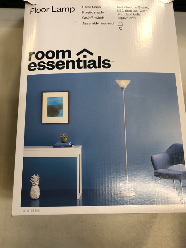 Photo 1 of Torchiere Floor Lamp (Includes LED Light Bulb) - Room Essentials™ ( ITEM USED) 
