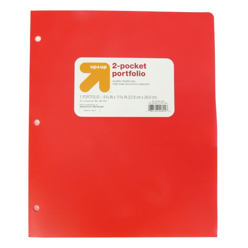 Photo 1 of up & up Two Pocket Poly Portfolio - Folder - Red * Unknown count 
