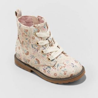 Photo 1 of Toddler Girls' Giovanna Lace-Up Zipper Combat Boots - Cat & Jack, Size 8