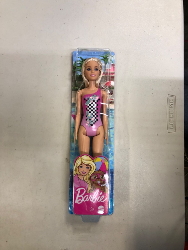 Photo 2 of Barbie Beach Doll Tropical Checkers Blonde