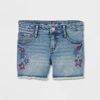 Photo 1 of Girls' Star Jean Shorts - Cat & Jack Medium Wash, Small 6/6X. Set of 2