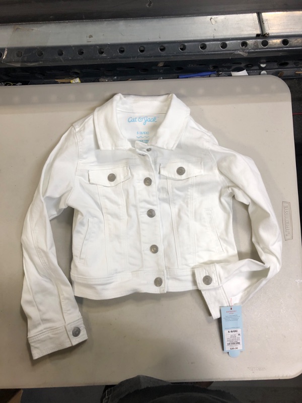 Photo 2 of Cat & Jack White Denim Jean Jacket Kids, S (6/6X)