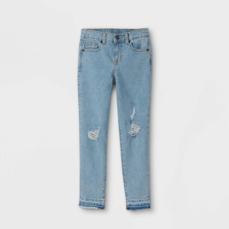 Photo 1 of Girls' High-Rise Ankle Straight Jeans - Cat & Jack, Size 8