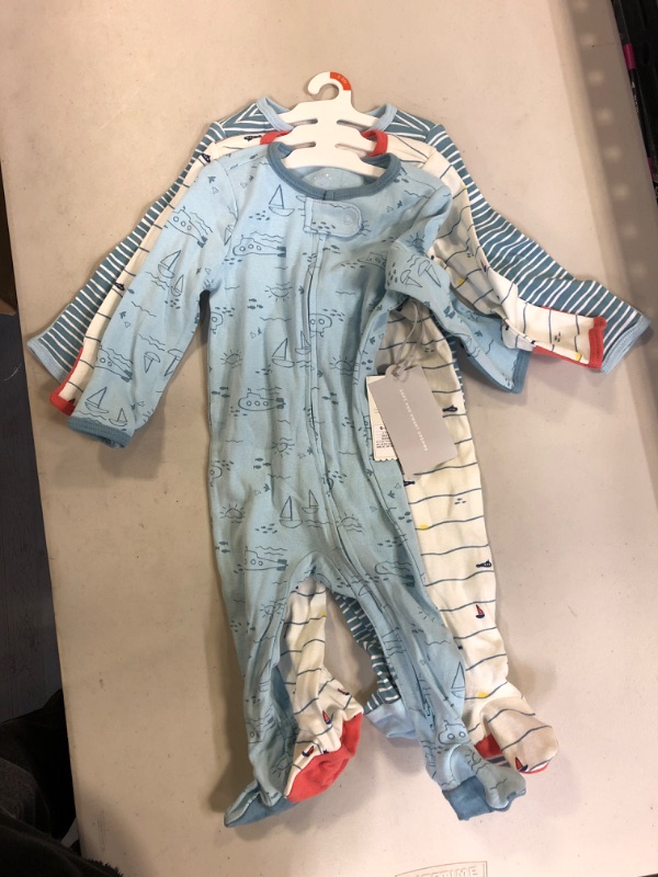 Photo 1 of Baby Boys' 3pk Sweet Seaside Zip-Up Sleep N' Play - Cloud Island Blue. 6-9M

