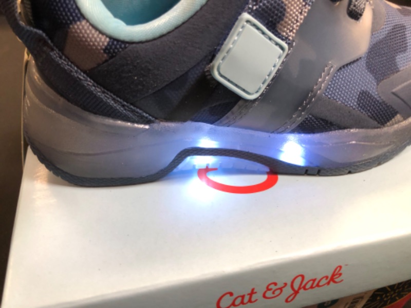Photo 5 of  Toddler Reese Light-Up Sneakers - Cat & Jack Navy Camo Blue Green Size 8