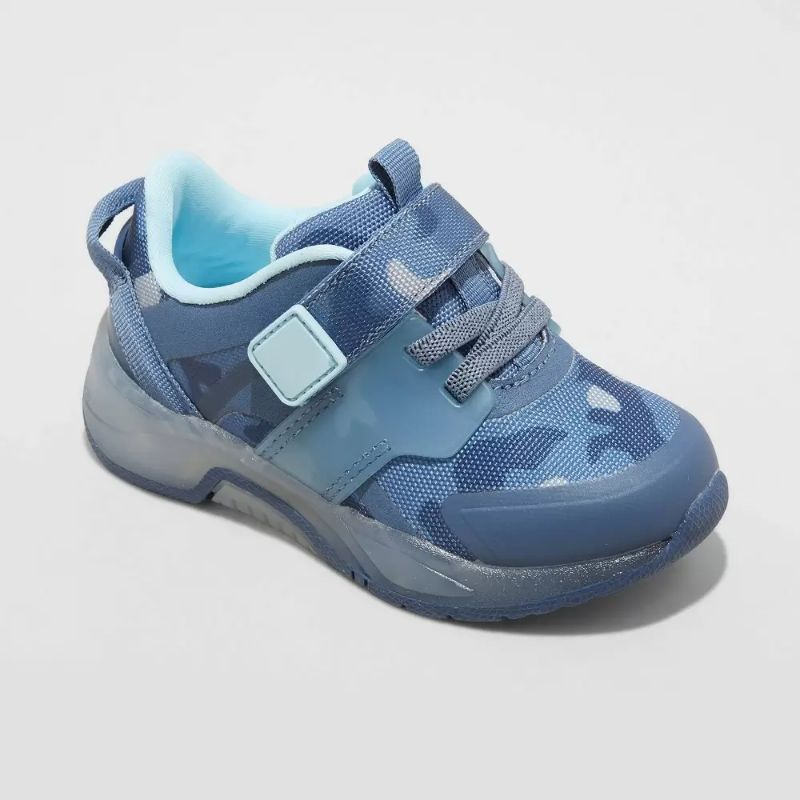 Photo 1 of  Toddler Reese Light-Up Sneakers - Cat & Jack Navy Camo Blue Green Size 8