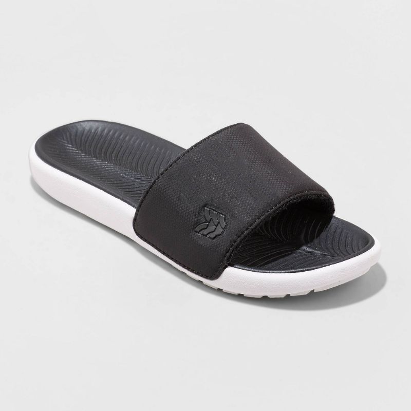 Photo 1 of  Kids' Cypress Slip-On Slide Sandals - All in Motion Black/White Size 2