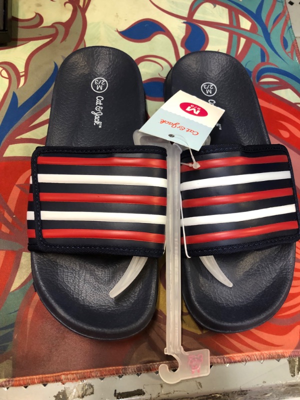 Photo 2 of Boys' Kei Slip-on Sandals - Cat & Jack™ Navy Blue Size 2/3 M 
