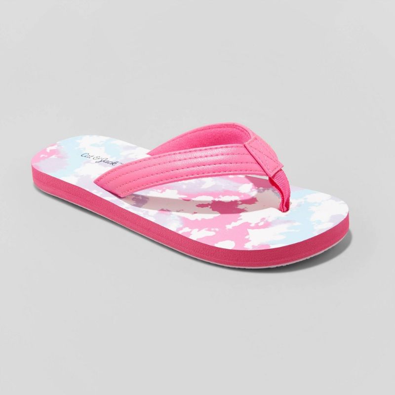 Photo 1 of Girls' Ava Slip-on Thong Sandals - Cat & Jack Pink Size 6 XL
