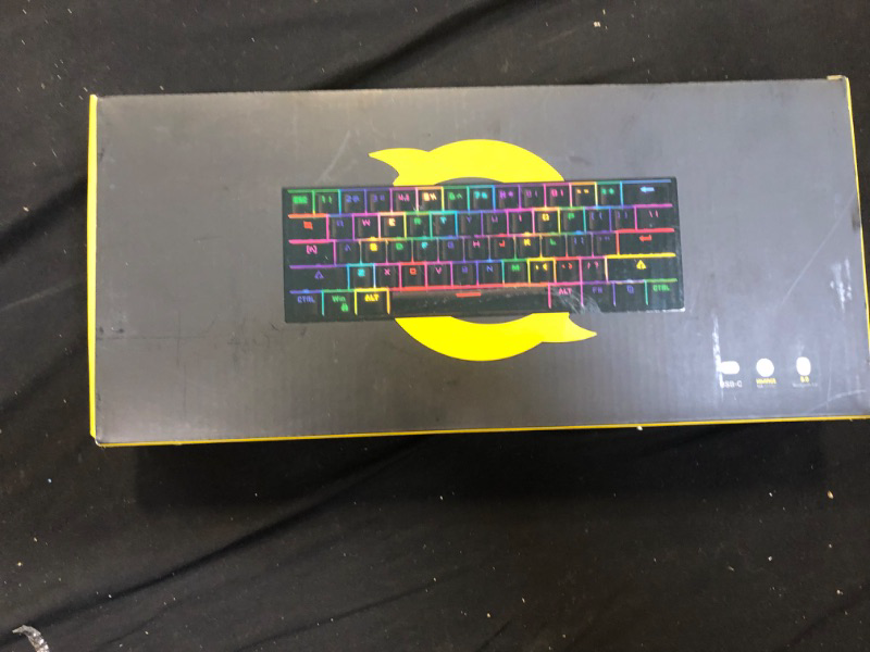 Photo 3 of hiwings Mechanical Gaming Keyboard 60%, Wireless/Wired Bluetooth Mechanical Keyboard with RGB Backlit/Full Anti-ghosting 61Keys Compact Mini Keyboard (Blue Switch)  -- Factory Sealed --
